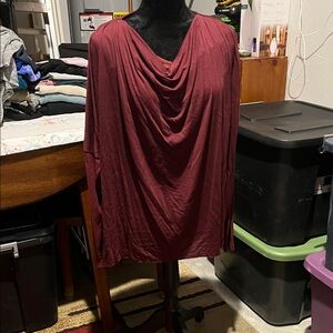 Buckle Burgundy Drape Blouse
